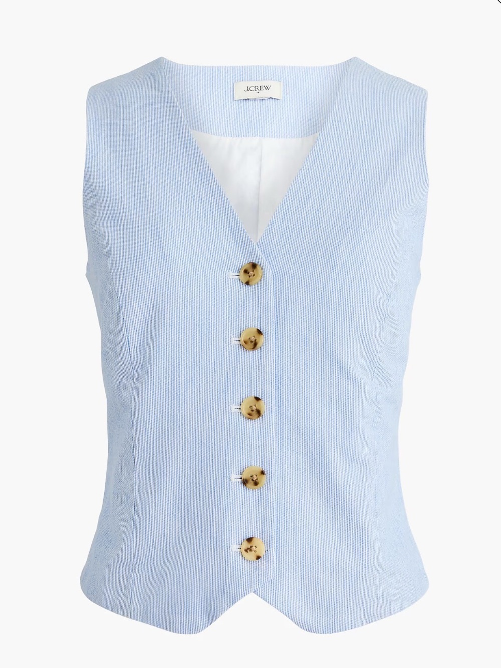 Striped button-front vest
